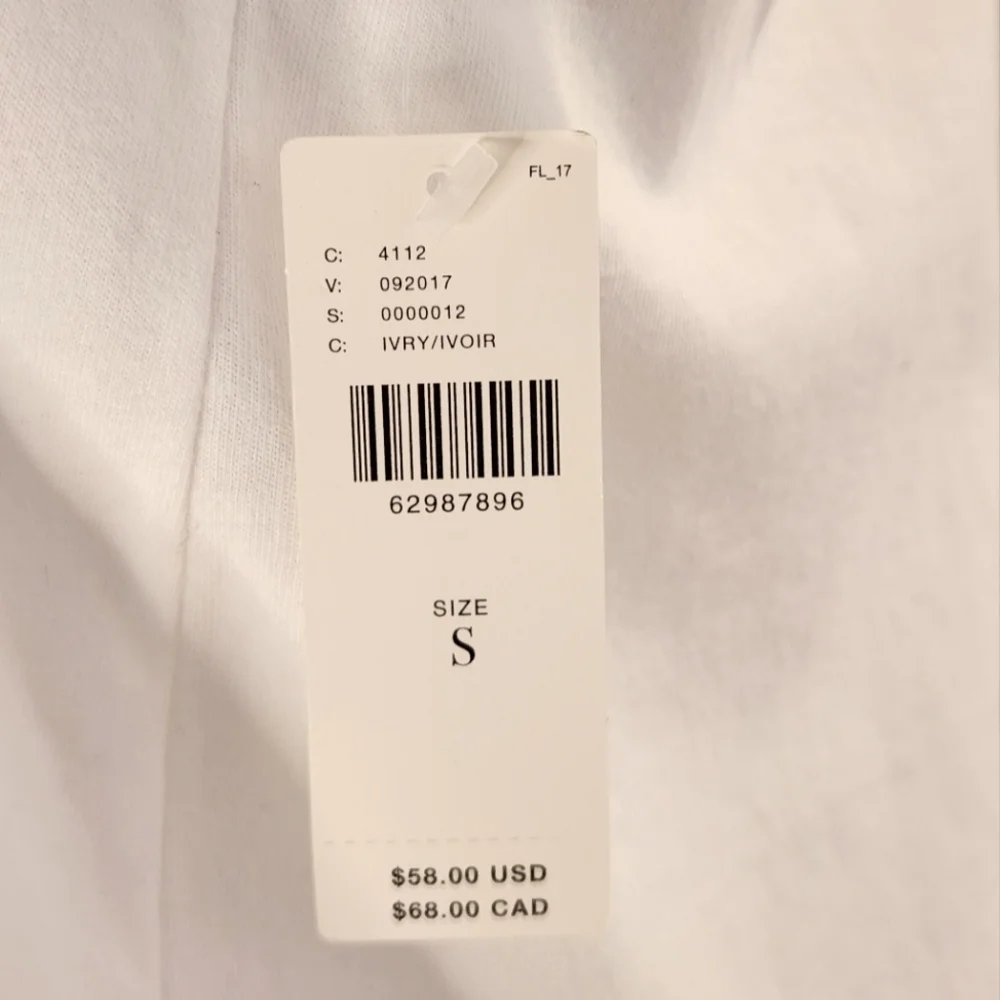 NWT || ANTHROPOLOGIE || Zebra Palm Tree graphic T, white/blue, sz S - Picture 6 of 7
